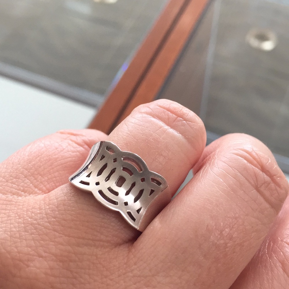 NEW Solid hand crafted wide ring size 7.25